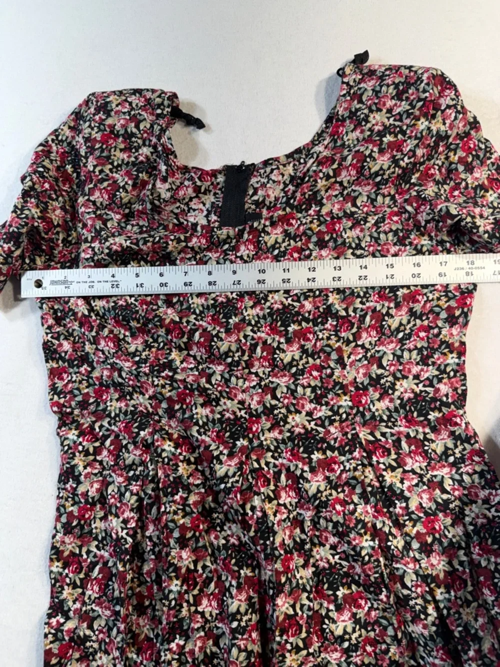 Vintage 90's All that Jazz Rayon Floral Wide Leg Jumpsuit with Shoulder Pads - Picture 3 of 7